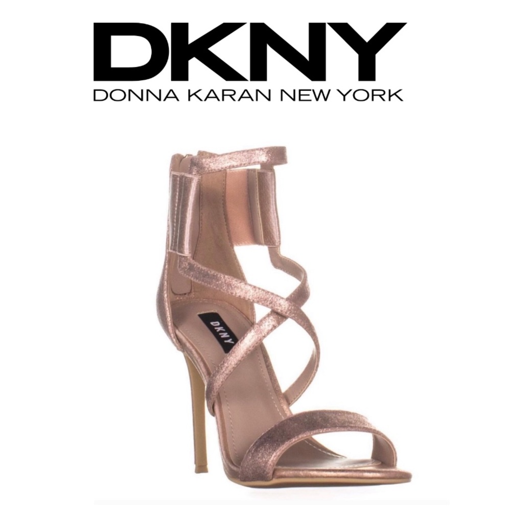 DKNY suede rose gold heels
